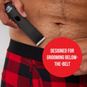 HAPPY NUTS, The Lumberjack Electric Groin & Body Hair Trimmer for Men - Men's Body Groomer Kit for Privates - Smooth Ball & Pubic Hair Shaver (Graphite)