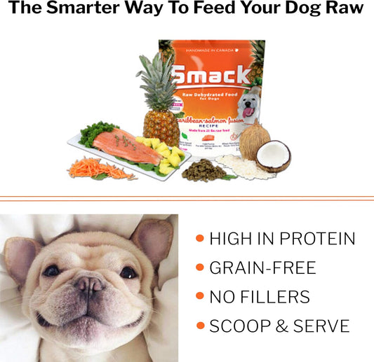 Smack, Pet Food Organic Raw Dehydrated Dog Food Grain-Free, Gluten-Free, Raw Food for Dogs (Caribbean Salmon Fusion, 5.5 Pound)
