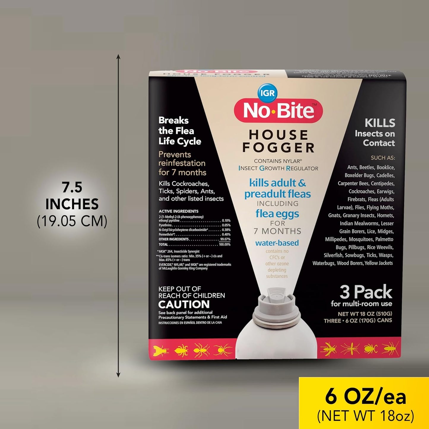 Durvet, 011-1131 No Bite IGR House Fogger (3 Pack), 6 oz