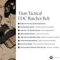 Nexbelt, Titan Ratchet EDC Tactical Gun Belt – 1.5" Micro-Adjustable Strap, Quick-Release, Fits Up to 50" Waist, IWB/OWB