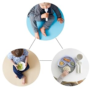 Miniware, First Bites Baby Feeding Set with Baby Bowl, Detachable Suction Foot, and Baby Spoon - Eco-Friendly, BPA Free, Dishwasher Safe Baby Eating Essentials(Vanilla & Cotton Candy)