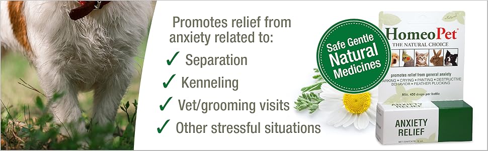 HomeoPet, Anxiety Relief Medicine for Pets, Natural Anxiety Relief for Dogs and Cats, Cat and Dog Calming Medicine, 15 Milliliters