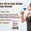 Country Farms, All-in-One Super Shake Meal Replacement 15g Plant Protein Dietary Supplement with Superfoods, Vitamins, Probiotics and Prebiotics, 12 Servings, Chocolate, 12.48 Oz