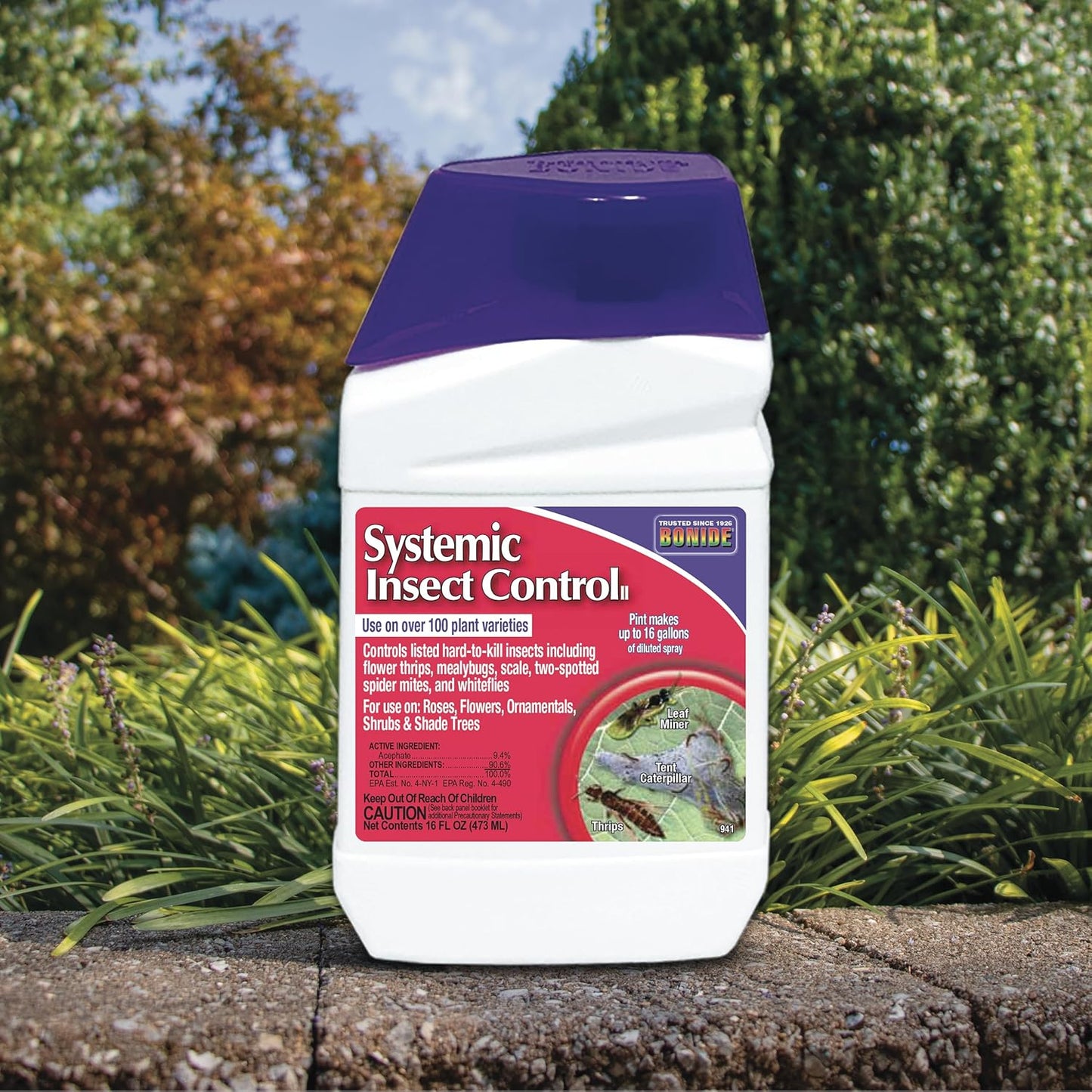 Bonide, Systemic Insect Control, 16 oz Concentrate Long Lasting Insecticide for Outdoor Gardening, Makes 16 Gallons