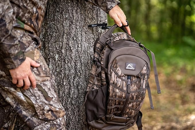 Realtree, EZ Hanger – 13" 2-Arm Bow Hanger with Arrow Holders – Tree Screw Mount for Treestand Hunting – Holds Bows – Quiet, Durable & Adjustable Hook Arm