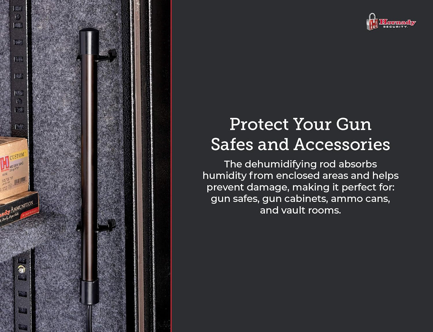 Hornady, 95903 Electronic Gun Safe Dehumidifier Rod (12"),Black
