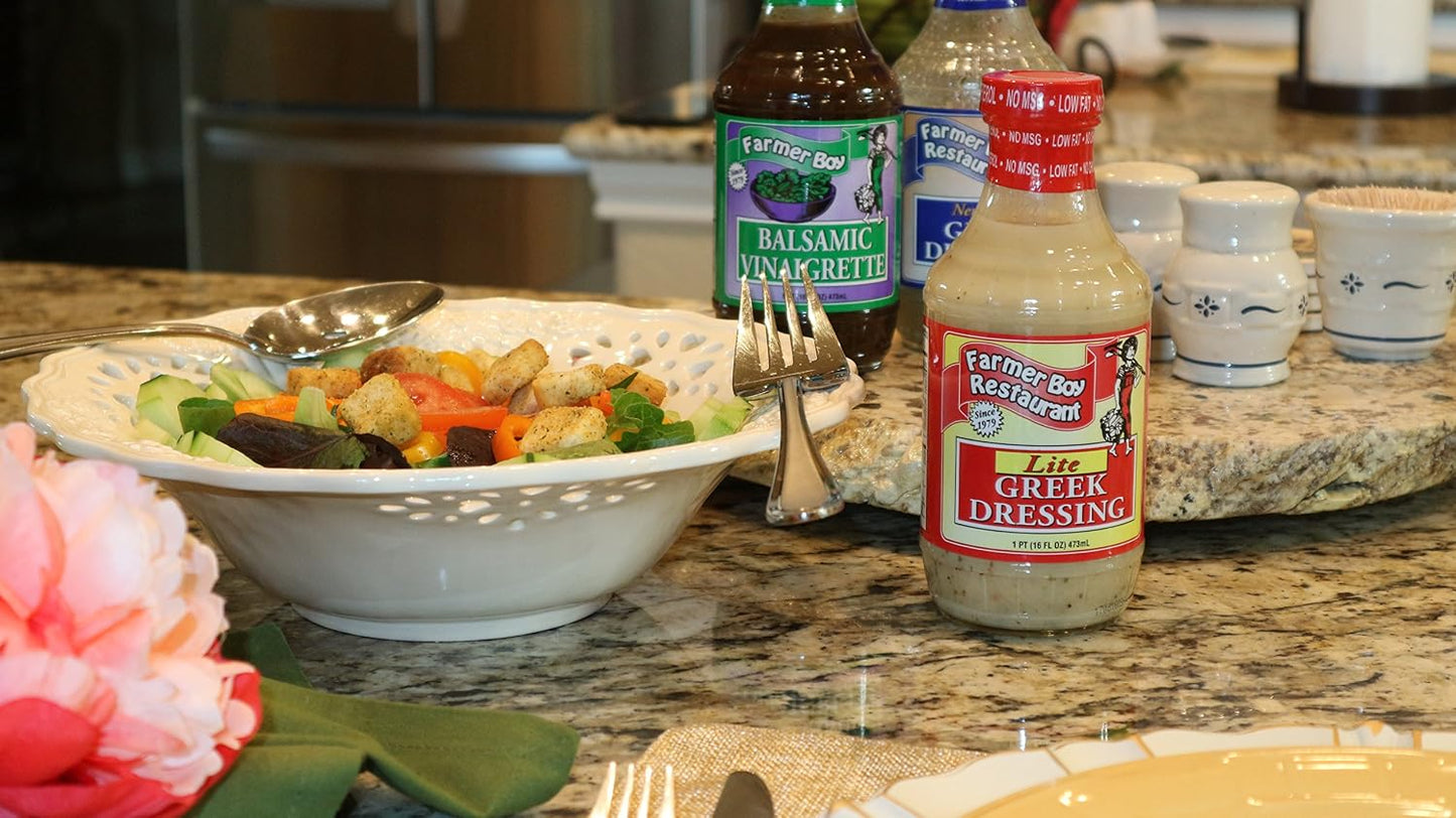 Farmer Boy, Greek Lite Salad Dressing 16 oz With Exclusive Recipe eBook