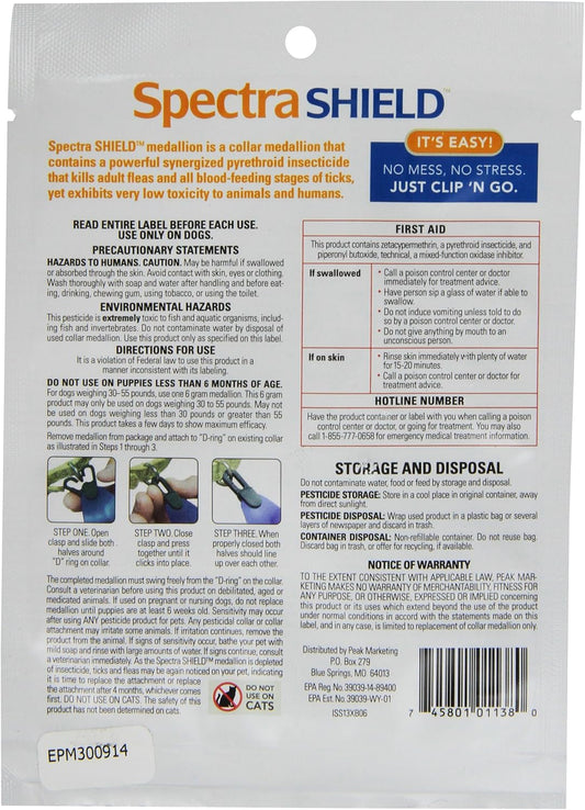 Durvet, Spectra Shield Collar Attached Medallion, 30 to 55-Pound