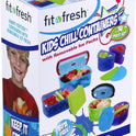 Fit & Fresh, Kids' Reusable Lunch Box Container Set with Built-In Ice Packs, 14-Piece Healthy Lunch and Snack Kit, BPA-Free Microwave Safe, Portion Control