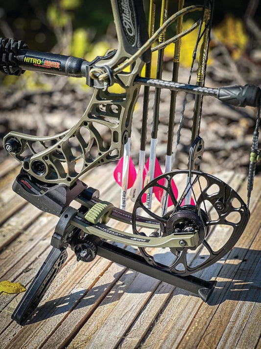 Pine Ridge, Kwik Stand Tri-Pod Bow Support - Stable Bow Stand for Compound and Recurve Bows - Hunting Tripod Stand - Black