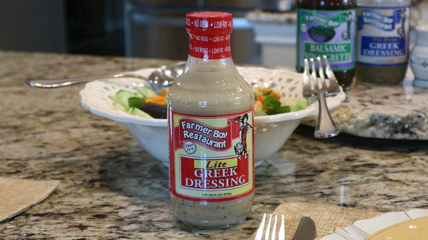 Farmer Boy, Greek Lite Salad Dressing 16 oz With Exclusive Recipe eBook