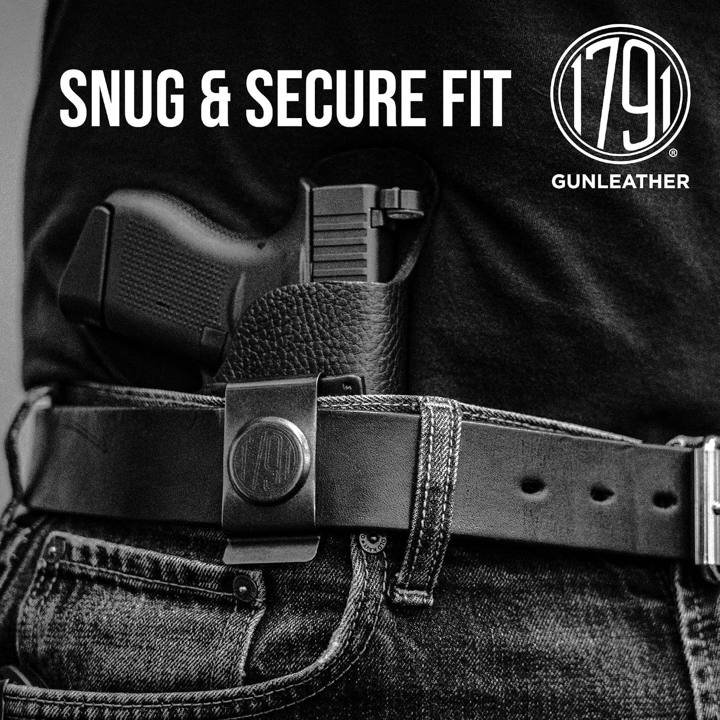 1791 Gunleather, IWB Leather Gun Holster Fits Sig P938, P238, Kimber Micro 9 | Right-handed soft leather IWB holster also fits Kimber Micro 380, Beretta Pico, Tomcat 32, Kahr CW380 & Colt Mustang Lite