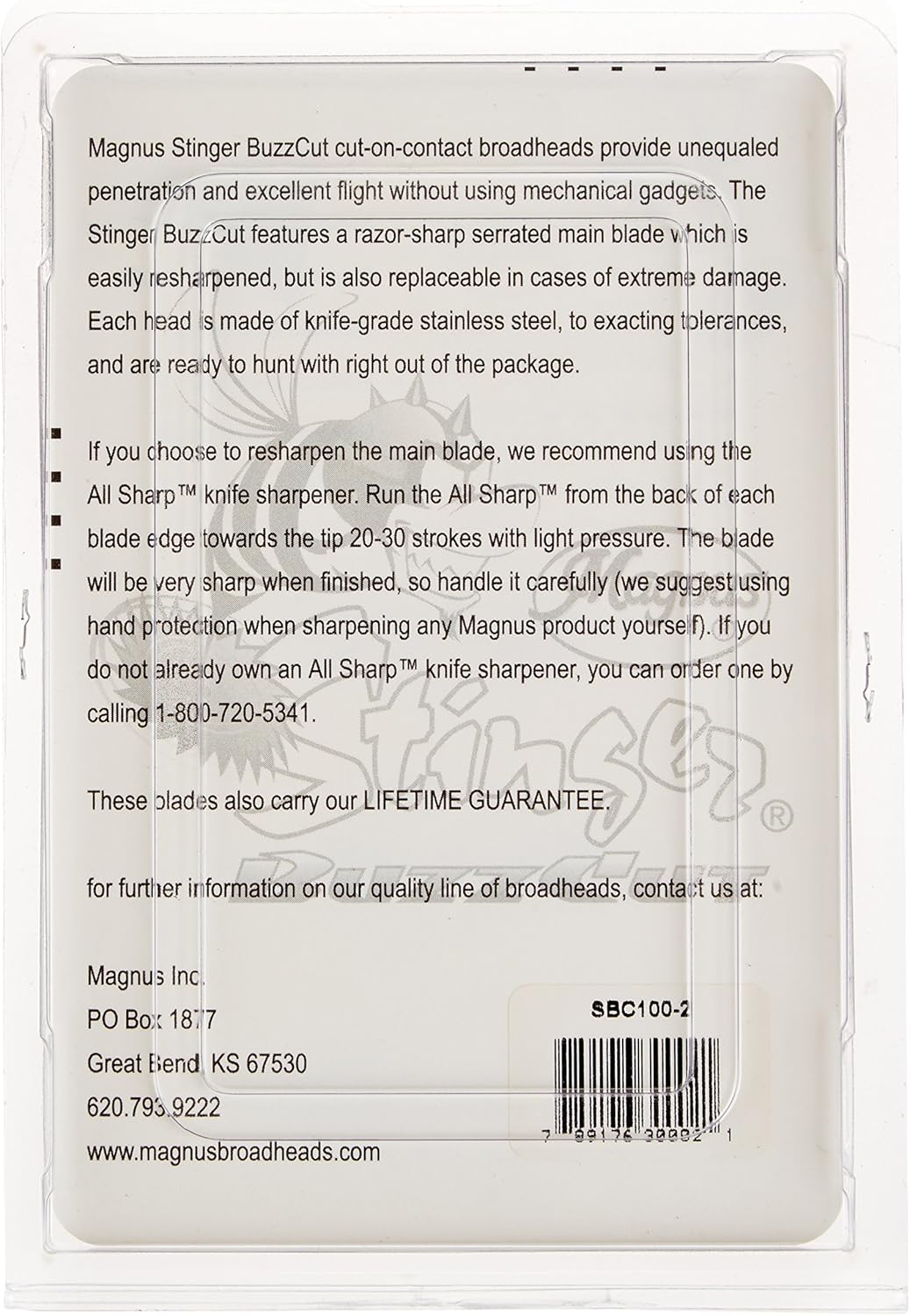 Magnus, Stinger Buzzcut 2 Blade Arrow Broadhead (Pack of 3), 100-Grain