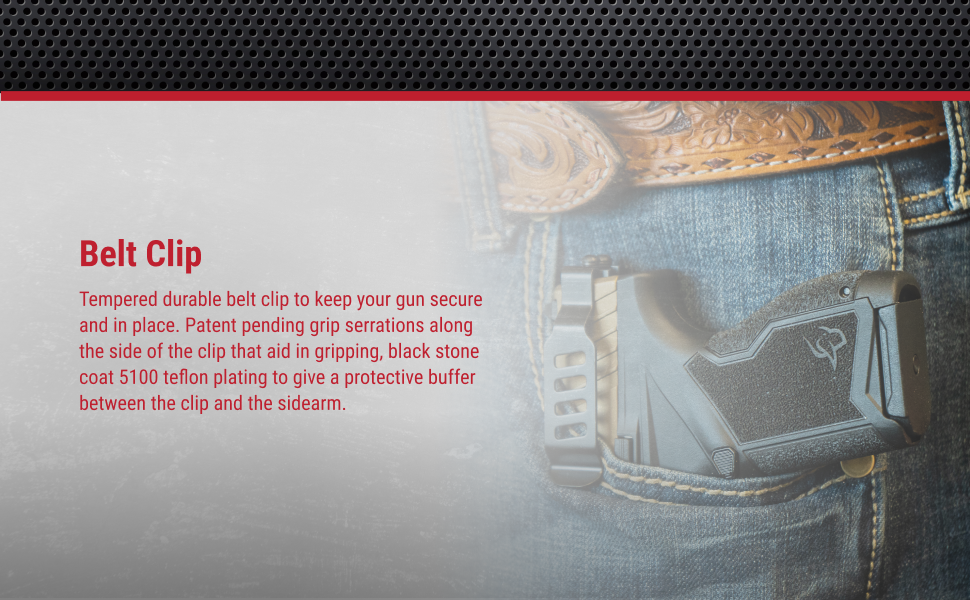 Techna Clip, Concealment System for Glock Models - Durable High-Carbon Spring Steel Gun Clip w/Teflon Coat 1500 - Ambi, Easy-to-Install Gun Holster Clip (Black)