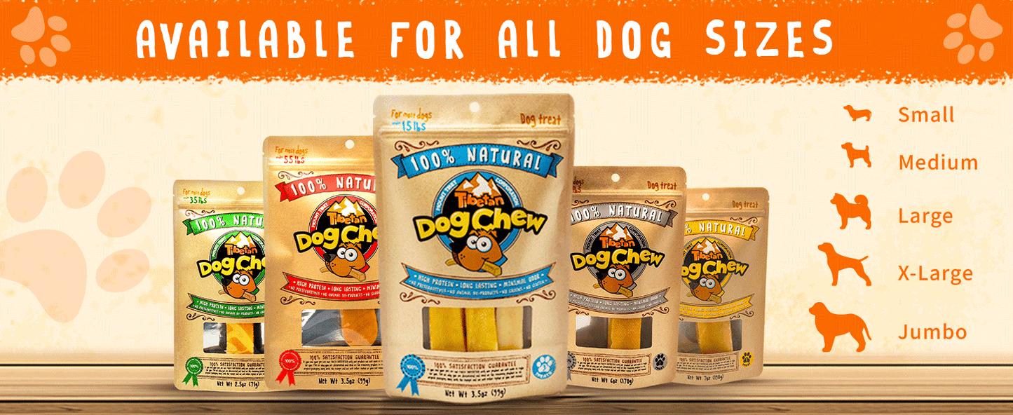 Tibetan Yak Cheese Dog Chew, Sticks (2 Medium Chews) - Natural, Handmade, Long-Lasting, Easy to Digest, Ideal for Medium Dogs and Aggressive Chewers, Rawhide, Grain and Gluten Free, Keeps Dogs Busy