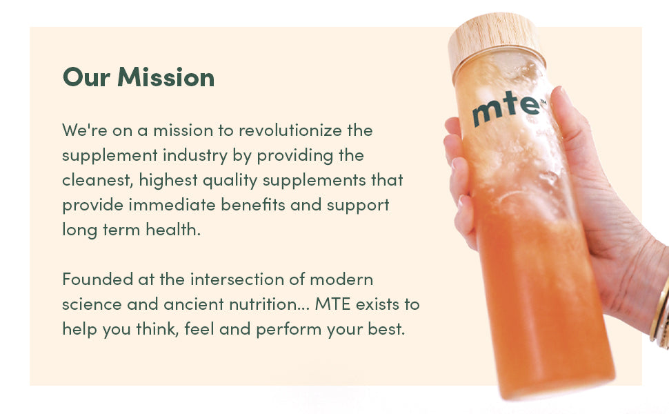 MTE®, Wellness Powder for Focus, Productivity & Energy | Adaptogen & Nootropics Support Brain & Body | Caffeine-Free | No Sugar or Additives