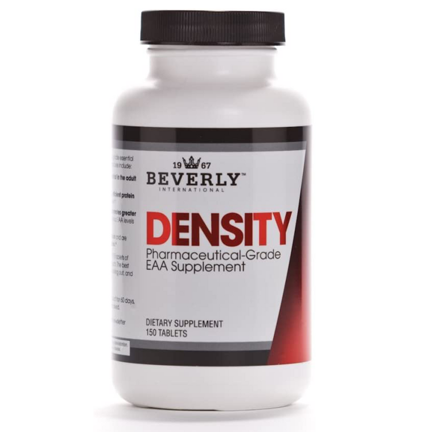 Beverly International Density, 150 tablets. Essential Amino Acids (EAAs). Boost Your Body's EAAs and Build Muscle Easier with Density. Complete and Balanced formula. Unlock Your VEGAN Potential!