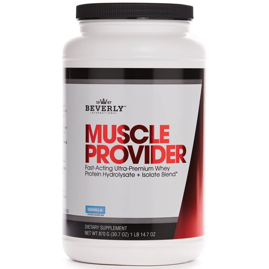 Beverly International Muscle Provider, 30 Servings, Vanilla. Super-Fast-Absorbing Whey Protein Powder for Recovery, Lean Muscle. Fills Your Muscles, not Your Stomach. Tastes Like Ice Cream!