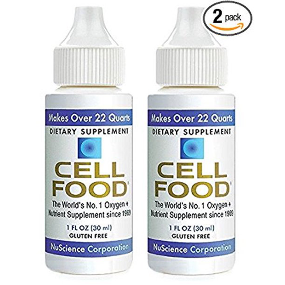 Cellfood Liquid Concentrate - 1 fl oz, 2 Pack - Oxygen + Nutrient Supplement - Supports Immune System, Energy, Endurance, Hydration & Overall Health - Gluten Free, Non-GMO, Kosher - Makes 22+ Quarts