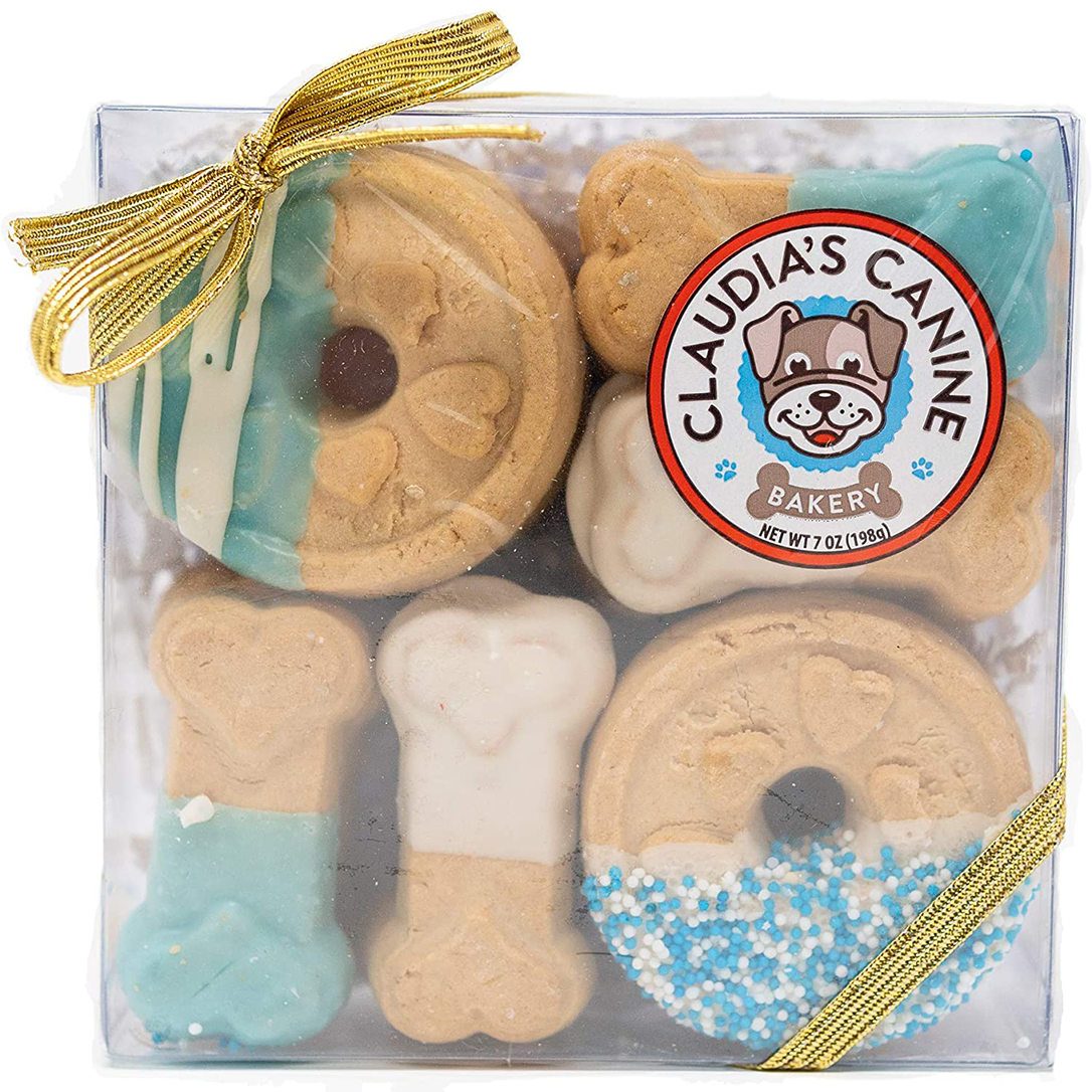 Claudia's Canine Bakery, Blue Buddies Signature Gift Box of Gourmet Dog Cookie