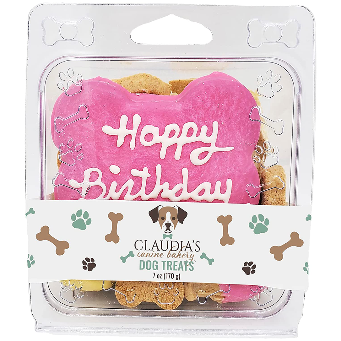 Claudia's Canine Bakery, Happy Birthday Pink Cookie Gift Box, 7 oz.
