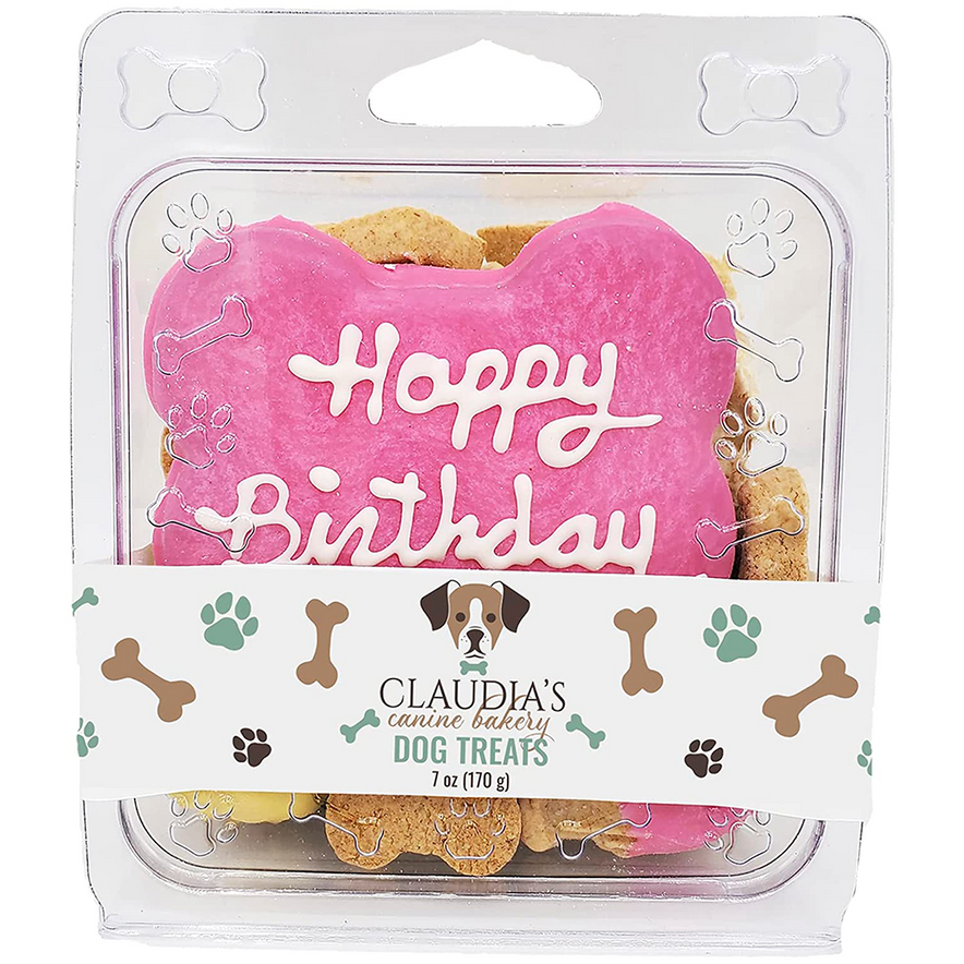 Claudia s Canine Bakery Happy Birthday Pink Cookie Gift Box 7 oz