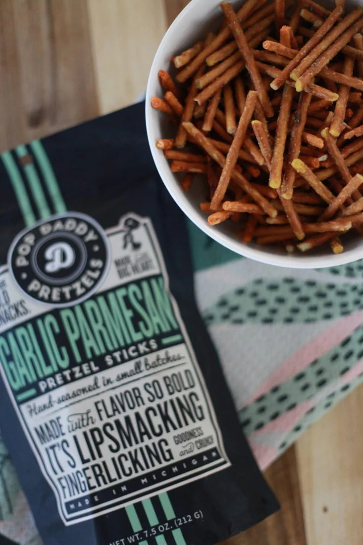 Pop Daddy, Seasoned Pretzels - Garlic Parmesan 3 Pack