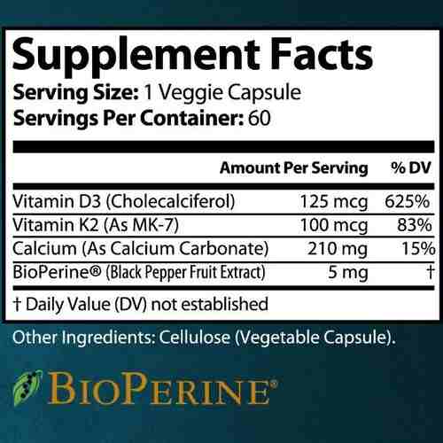 Bob's Best -Vitamin K2 + D3 Supplement – 5,000 IU D3 with K2 MK-7