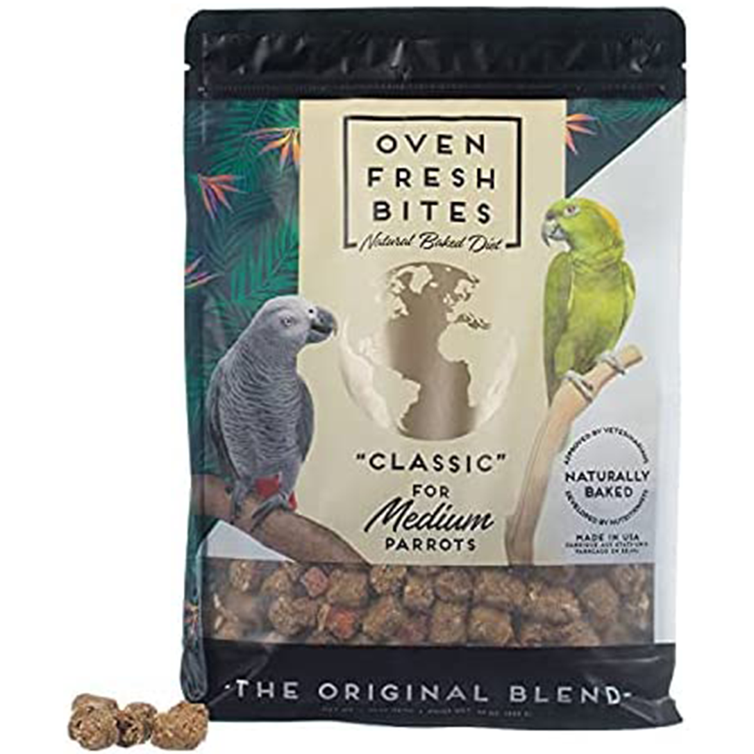 Oven Fresh Bites, Natural Baked Avian Diet, All-Natural Bird Food, Whole Grain, Medium Parrot, 28 Oz