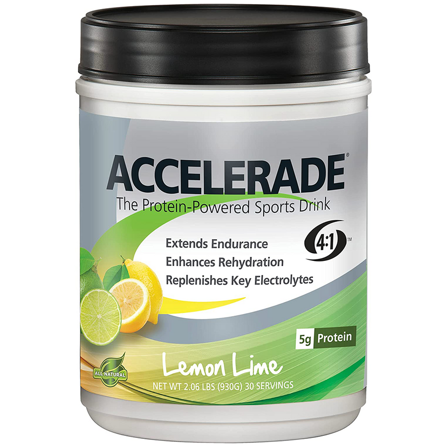 Pacific Health, Accelerade All Natural Sport Hydration Drink Mix with Protein, Carbs, and Electrolytes for Superior Energy Replenishment - Net Wt. 2.06 lb, 30 Serving (Lemon Lime)