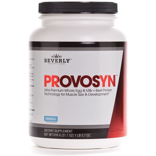 PROVOSYN. The Original Ultra-Premium Whole Egg, Milk (Casein + Whey) and Beef Protein Powder. Fast Muscle Building + Recovery. Perfect for Hard Gainers. Vanilla Flavor, 616 g The Mature Users Protein.