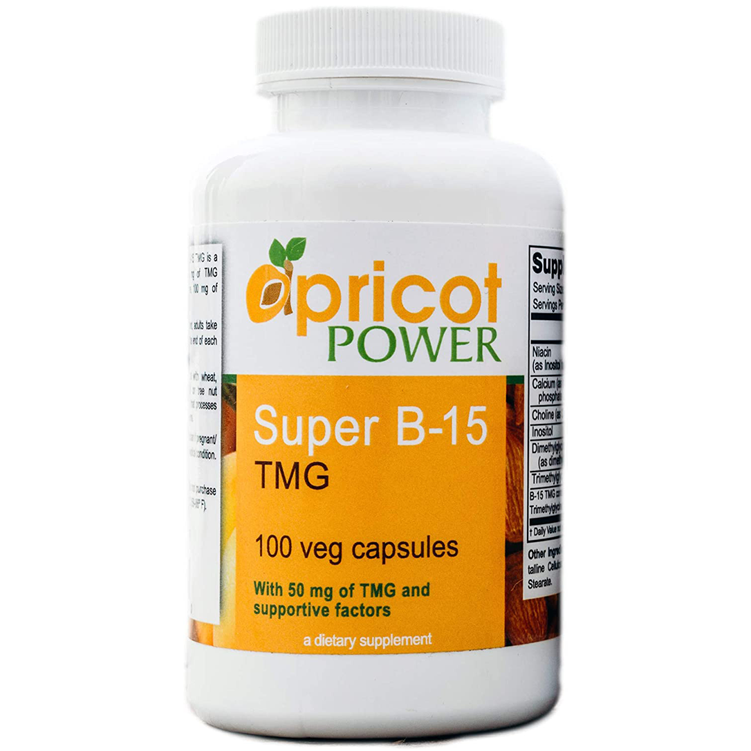 Apricot Power, Super B-15 Non Toxic Pangamic Acid - Health Oxygen Levels & Energy - 100 Veg Caps