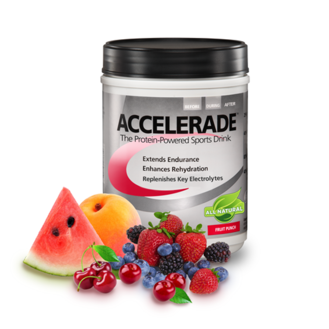 PacificHealth Accelerade, All Natural Sport Hydration Drink Mix with Protein, Carbs, and Electrolytes for Superior Energy Replenishment - Net Wt. 2.06 lb, 30 Serving (Fruit Punch)