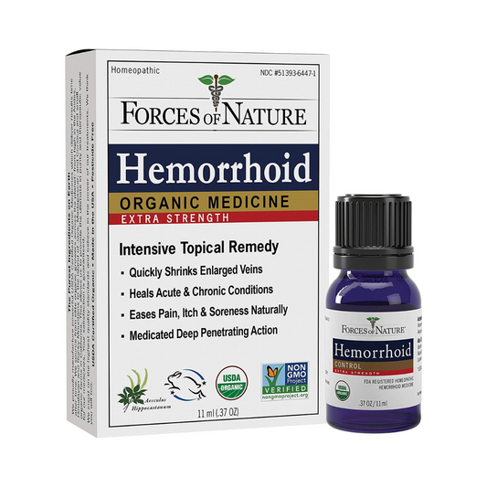 Forces of Nature –Natural, Organic, Hemorrhoid Extra Strength Relief (11ml) Non GMO, No Harmful Chemicals -Quickly Shrink Enlarged Veins, Ease Pain, Soreness, Itching Associated with Hemorrhoids