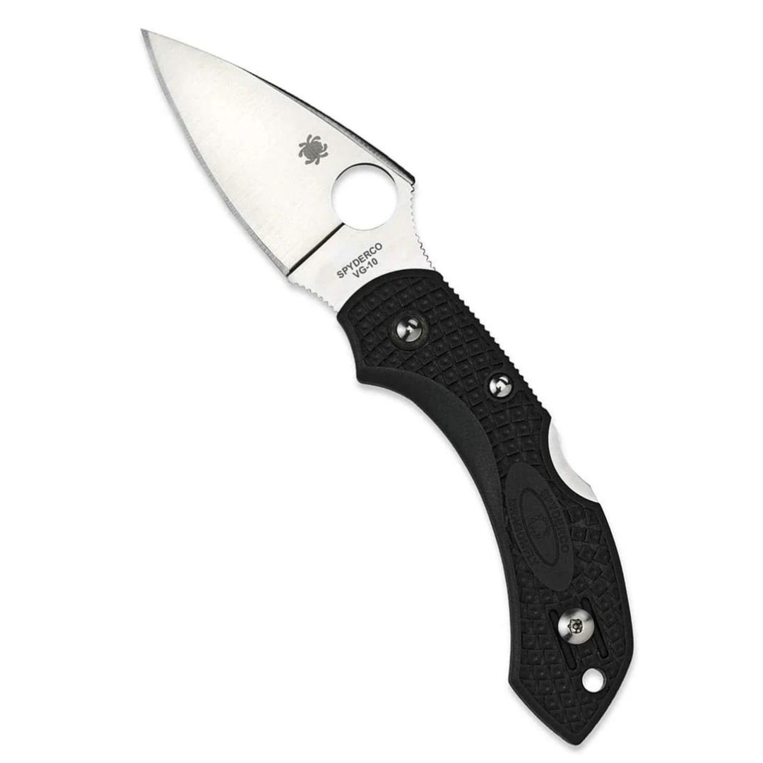 Spyderco, Dragonfly 2 Lightweight Signature Knife with 2.28" VG-10 Steel Blade and High-Strength Black FRN Handle - PlainEdge - C28PBK2