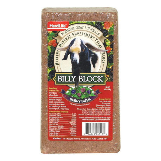 Evolved Habitats, 94010 Billy Goat Mineral Supplement Treat Block - Berry Bush - 4 lbs.