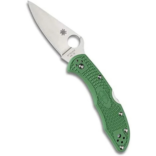 Spyderco, Delica 4 Lightweight 7.15" Signature Folding Knife with 2.90" Flat-Ground Steel Blade and High-Strength FRN Handle - PlainEdge Grind