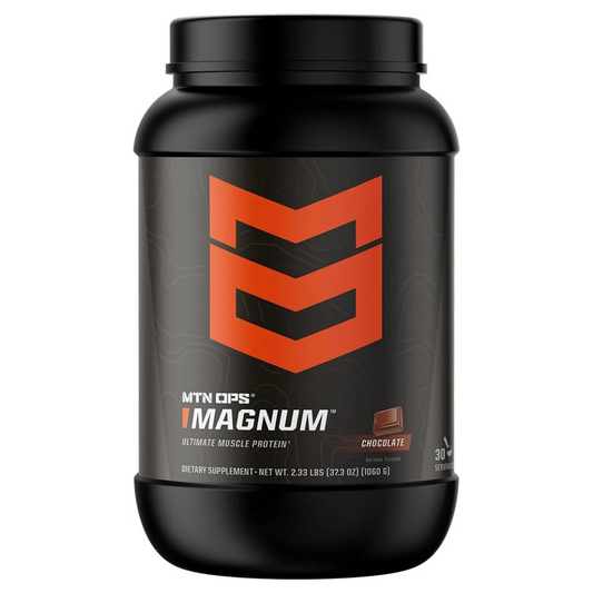 MTN OPS, Magnum Chocolate Protein Powder, 23g of Whey Isolate Protein & Milk Protein with BCAAs, Zero Sugar & Gluten Free 30-Serving Tub