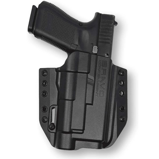 Bravo Concealment, Holster for Glock 19/17 with Streamlight TLR-1 - OWB Holster for Concealed Carry/Custom fit to Your Gun - Bravo Concealment, Black