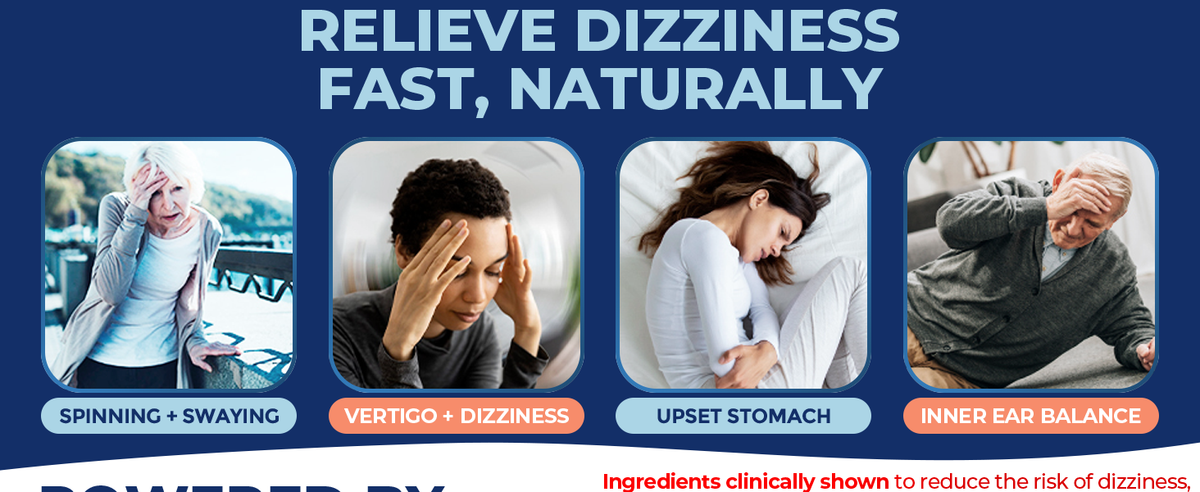Dr. Barton's, Dizzy Stop  Vertigo Relief Products with Ginger and Grape Seed - Non-Drowsy Motion Sickness Pills for Dizziness Relief and Inner Ear Balance - 80 Count