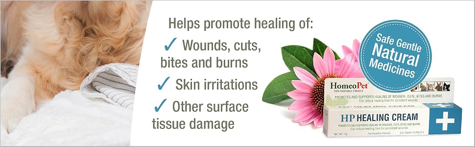 HomeoPet, HP Healing Cream, Safe and Natural Skin-Healing Ointment for Cats and Dogs, 14 Grams