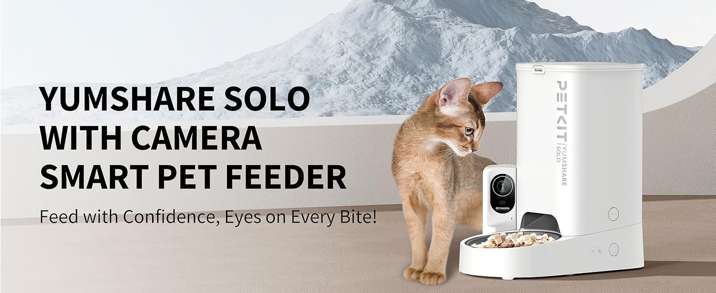 PETKIT, Automatic Cat Feeder with Camera, 1080P HD Video with Night Vision, 2.4G WiFi Pet Feeder with Phone App Control, 2-Way Audio for Cats and Small Dogs, Portion Control Up to 10 Meals Per Day