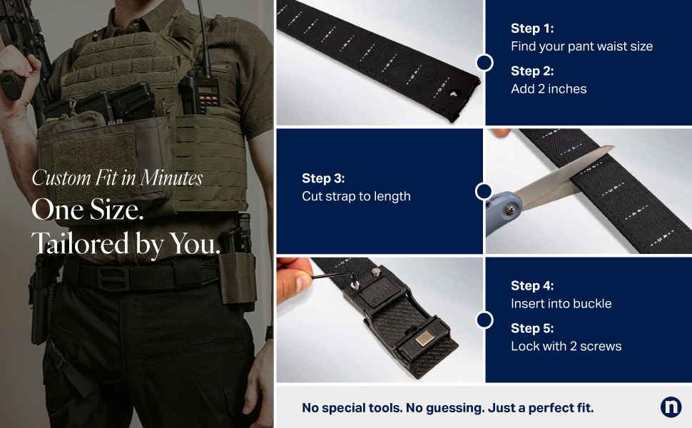 Nexbelt, Titan Ratchet EDC Tactical Gun Belt – 1.5" Micro-Adjustable Strap, Quick-Release, Fits Up to 50" Waist, IWB/OWB