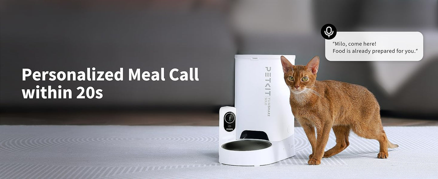 PETKIT, Automatic Cat Feeder with Camera, 1080P HD Video with Night Vision, 2.4G WiFi Pet Feeder with Phone App Control, 2-Way Audio for Cats and Small Dogs, Portion Control Up to 10 Meals Per Day