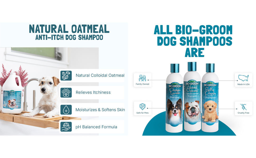 Bio-Groom, Oatmeal Dog Shampoo – for Allergies and Itching, Cruelty-Free, Dog Bathing Supplies, Puppy Shampoo for Sensitive Skin, Made in USA, Anti-Itch Dog Products – 32 fl oz 1-Pack