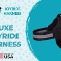 Joyride, Luxe Harness for Dogs, No-Pull Pet Harness, Made in The USA, 3 Upgraded Side Rings, Adjustable Pet Vest, Easy On-Off and Improved Control Handle, Training, Walking, Running Black