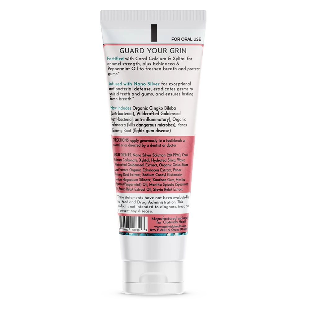 Optivida, Coral Nano-Silver Toothpaste 20 ppm