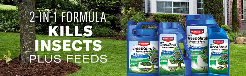 BioAdvanced, 12 Month Tree and Shrub Protect and Feed II, Concentrate, 32 Oz, Outdoor Insect Killer