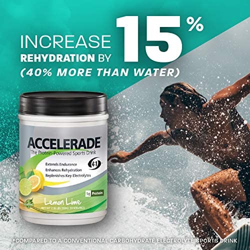 PacificHealth Accelerade, All Natural Sport Hydration Drink Mix with Protein, Carbs, and Electrolytes for Superior Energy Replenishment - Net Wt. 4.11 lb., 60 serving (Lemonade)