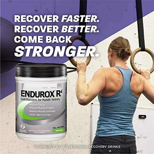 PacificHealth Endurox R4, All Natural Post Workout Recovery Drink Mix with Protein, Carbs, Electrolytes and Antioxidants for Superior Muscle Recovery, Net Wt. 4.56 lb, 28 Serving (Lemon Lime)